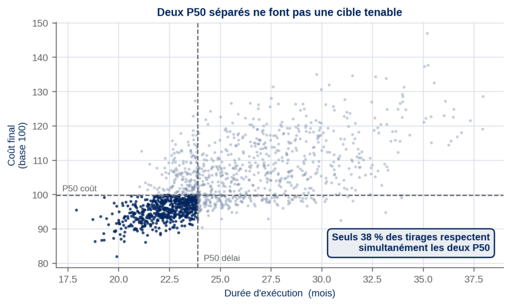 Nuage temps-coût issu d’une simulation intégrée